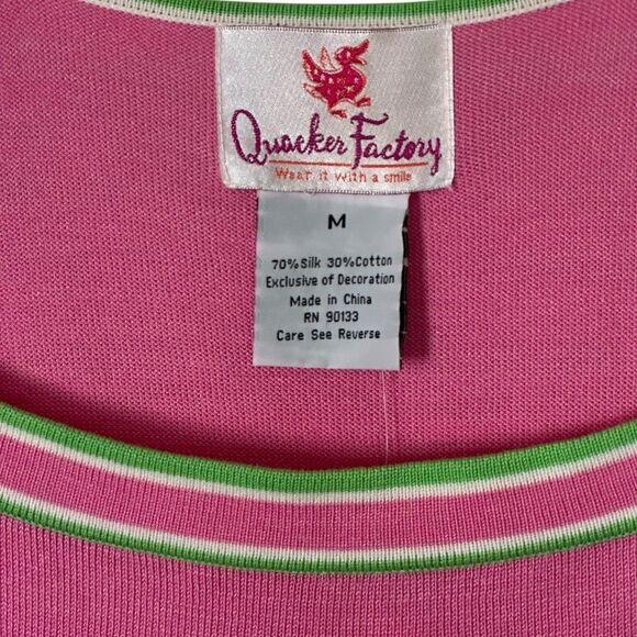 Quacker Factory Silk Blend Grasshopper Print Pink Sleeveless Top NWT Med - Picture 3 of 8